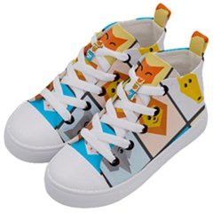 Animals Cute Flat Cute Animals Kids  Mid-top Canvas Sneakers