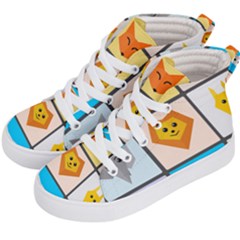 Animals Cute Flat Cute Animals Kids  Hi-top Skate Sneakers by HermanTelo