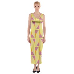 Yellow Pink Fitted Maxi Dress