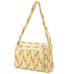 Yellow Pink Front Pocket Crossbody Bag by HermanTelo