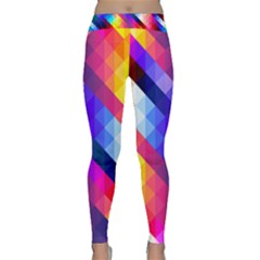 Abstract Blue Background Colorful Pattern Classic Yoga Leggings