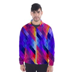 Abstract Blue Background Colorful Pattern Men s Windbreaker