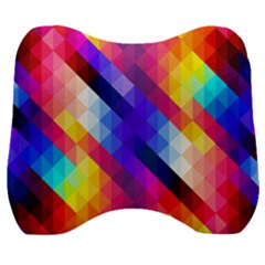 Abstract Blue Background Colorful Pattern Velour Head Support Cushion