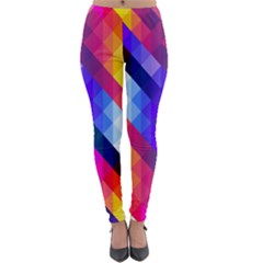 Abstract Blue Background Colorful Pattern Lightweight Velour Leggings