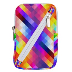 Abstract Blue Background Colorful Pattern Belt Pouch Bag (large)