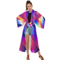 Abstract Blue Background Colorful Pattern Maxi Kimono View1