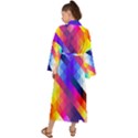 Abstract Blue Background Colorful Pattern Maxi Kimono View2