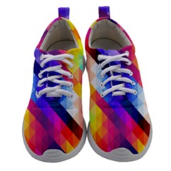 Abstract Blue Background Colorful Pattern Women Athletic Shoes by HermanTelo