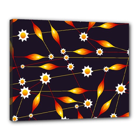 Flower Buds Floral Background Canvas 20  X 16  (stretched) by HermanTelo