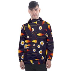 Flower Buds Floral Background Men s Front Pocket Pullover Windbreaker