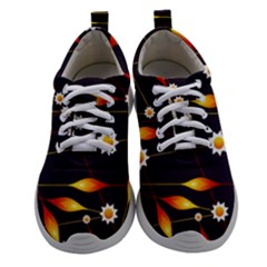 Flower Buds Floral Background Women Athletic Shoes by HermanTelo