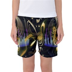 Background Level Clef Note Music Women s Basketball Shorts