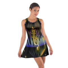 Background Level Clef Note Music Cotton Racerback Dress
