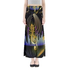 Background Level Clef Note Music Full Length Maxi Skirt