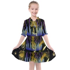 Background Level Clef Note Music Kids  All Frills Chiffon Dress