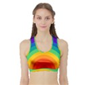 Rainbow Background Colorful Sports Bra with Border View1