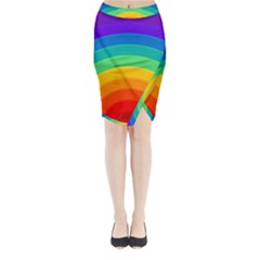 Rainbow Background Colorful Midi Wrap Pencil Skirt