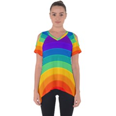 Rainbow Background Colorful Cut Out Side Drop Tee by HermanTelo