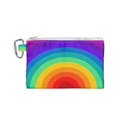 Rainbow Background Colorful Canvas Cosmetic Bag (small)