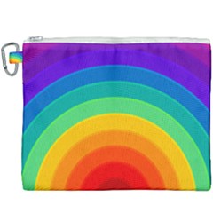 Rainbow Background Colorful Canvas Cosmetic Bag (xxxl) by HermanTelo