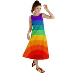 Rainbow Background Colorful Summer Maxi Dress