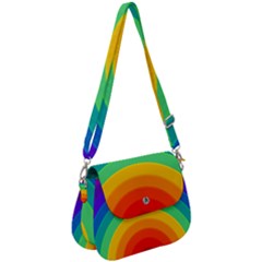 Rainbow Background Colorful Saddle Handbag