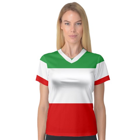 Flag Of Iran (1964–1980) V-neck Sport Mesh Tee by abbeyz71