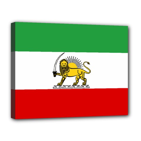 State Flag Of The Imperial State Of Iran, 1907-1979 Canvas 14  X 11  (stretched) by abbeyz71
