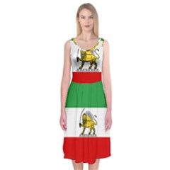 State Flag Of The Imperial State Of Iran, 1907-1979 Midi Sleeveless Dress by abbeyz71