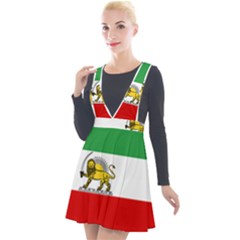 State Flag Of The Imperial State Of Iran, 1907-1979 Plunge Pinafore Velour Dress by abbeyz71
