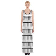 Piano Keys Thigh Split Maxi Dress by bloomingvinedesign
