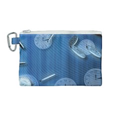 Time Clock Watch Hours Canvas Cosmetic Bag (medium)