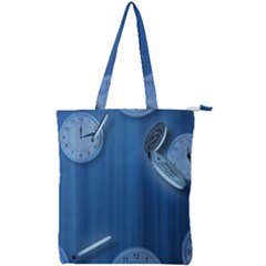 Time Clock Watch Hours Double Zip Up Tote Bag