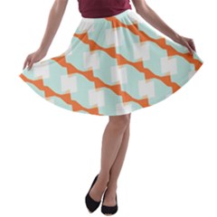 Wallpaper Chevron A-line Skater Skirt