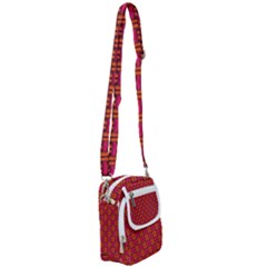 Pattern Red Background Structure Shoulder Strap Belt Bag by HermanTelo