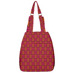 Pattern Red Background Structure Center Zip Backpack