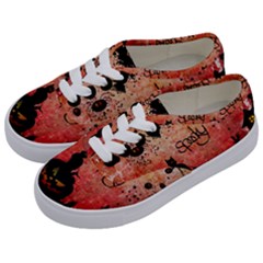 Funny Halloween Design, Cat, Pumpkin And Witch Kids  Classic Low Top Sneakers by FantasyWorld7