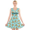 Tasty Pizza V-Neck Sleeveless Dress View1