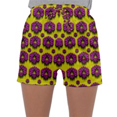 Flower Wreaths Ornate Flowers Decorative Sleepwear Shorts by pepitasart