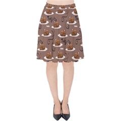 Turkey Dinner Velvet High Waist Skirt by bloomingvinedesign