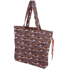 Turkey Dinner Drawstring Tote Bag