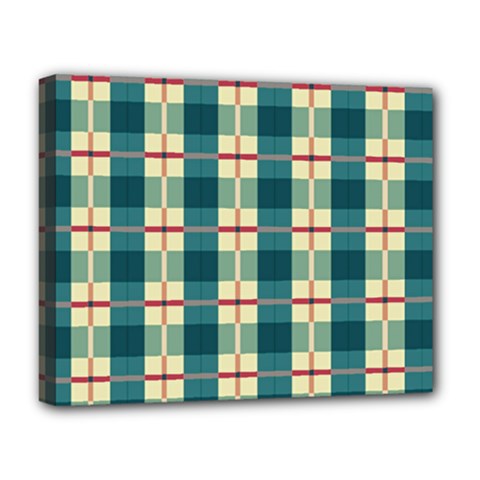 Pattern Texture Plaid Grey Deluxe Canvas 20  X 16  (stretched)
