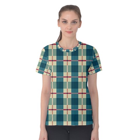 Pattern Texture Plaid Grey Women s Cotton Tee by Mariart