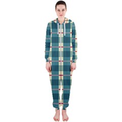 Pattern Texture Plaid Grey Hooded Jumpsuit (ladies) 