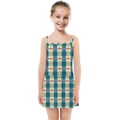 Pattern Texture Plaid Grey Kids  Summer Sun Dress by Mariart