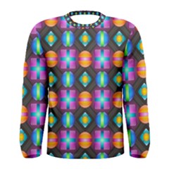 Squares Spheres Backgrounds Texture Men s Long Sleeve Tee