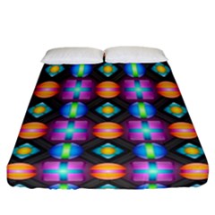 Squares Spheres Backgrounds Texture Fitted Sheet (california King Size)