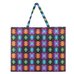 Squares Spheres Backgrounds Texture Zipper Large Tote Bag by HermanTelo