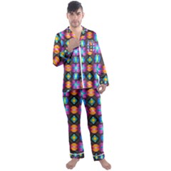 Squares Spheres Backgrounds Texture Men s Satin Pajamas Long Pants Set