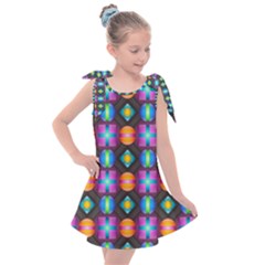 Squares Spheres Backgrounds Texture Kids  Tie Up Tunic Dress by HermanTelo